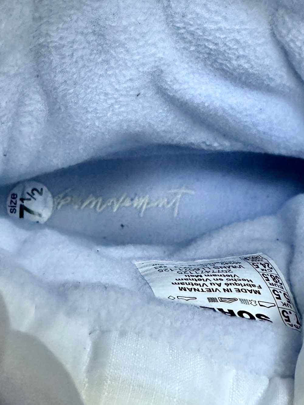 NEW SOREL x FP MOVEMENT KINETIC IMPACT NXT SNOW BOOTS WHITE BLUE PUFFER 7.5 NWT - Picture 9 of 9